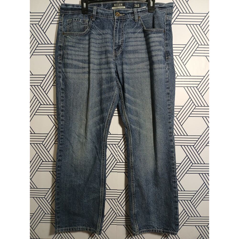 Mens Reclaim Relaxed Straight Jeans Size 36S